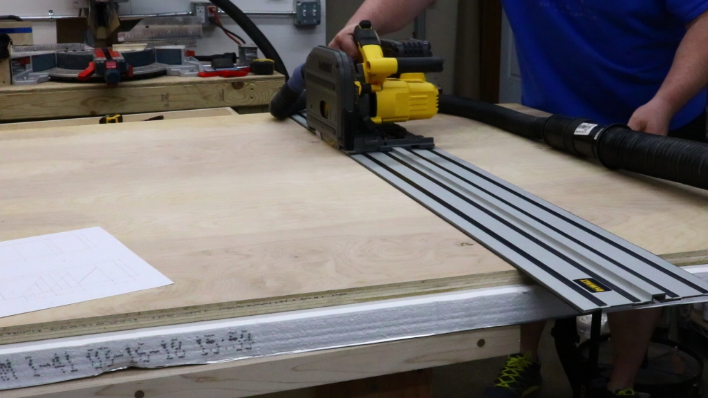 Breaking down the sheets with track saw