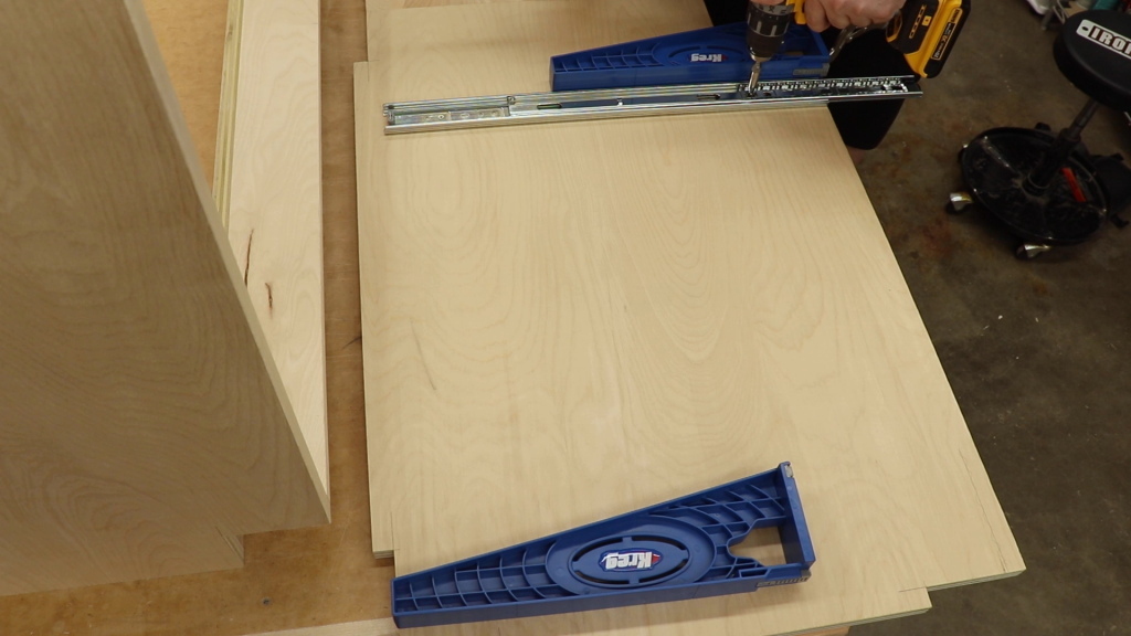 Attaching the Drawer Slides to the Vertical Dividers