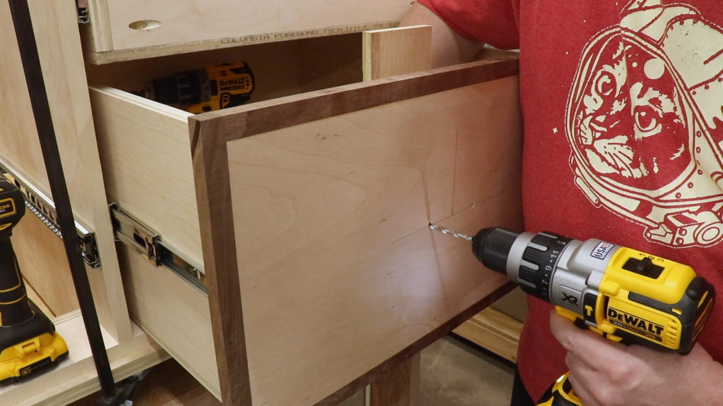 Drill the Holes for the Drawer Pulls