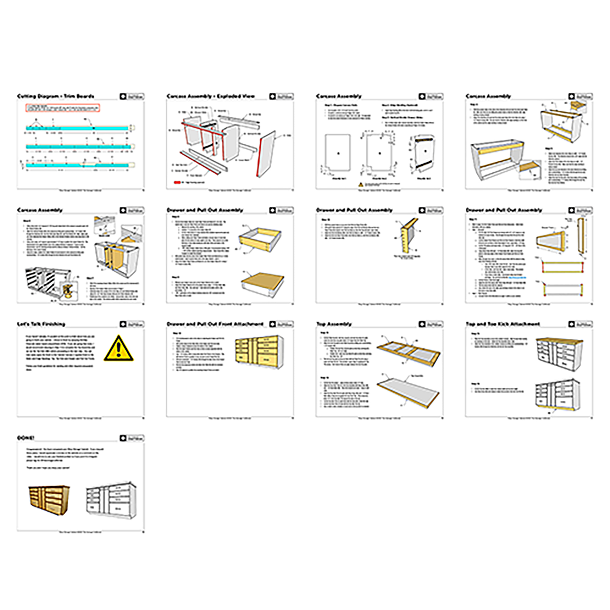 Second preview page from the shop storage base cabinet PDF plans