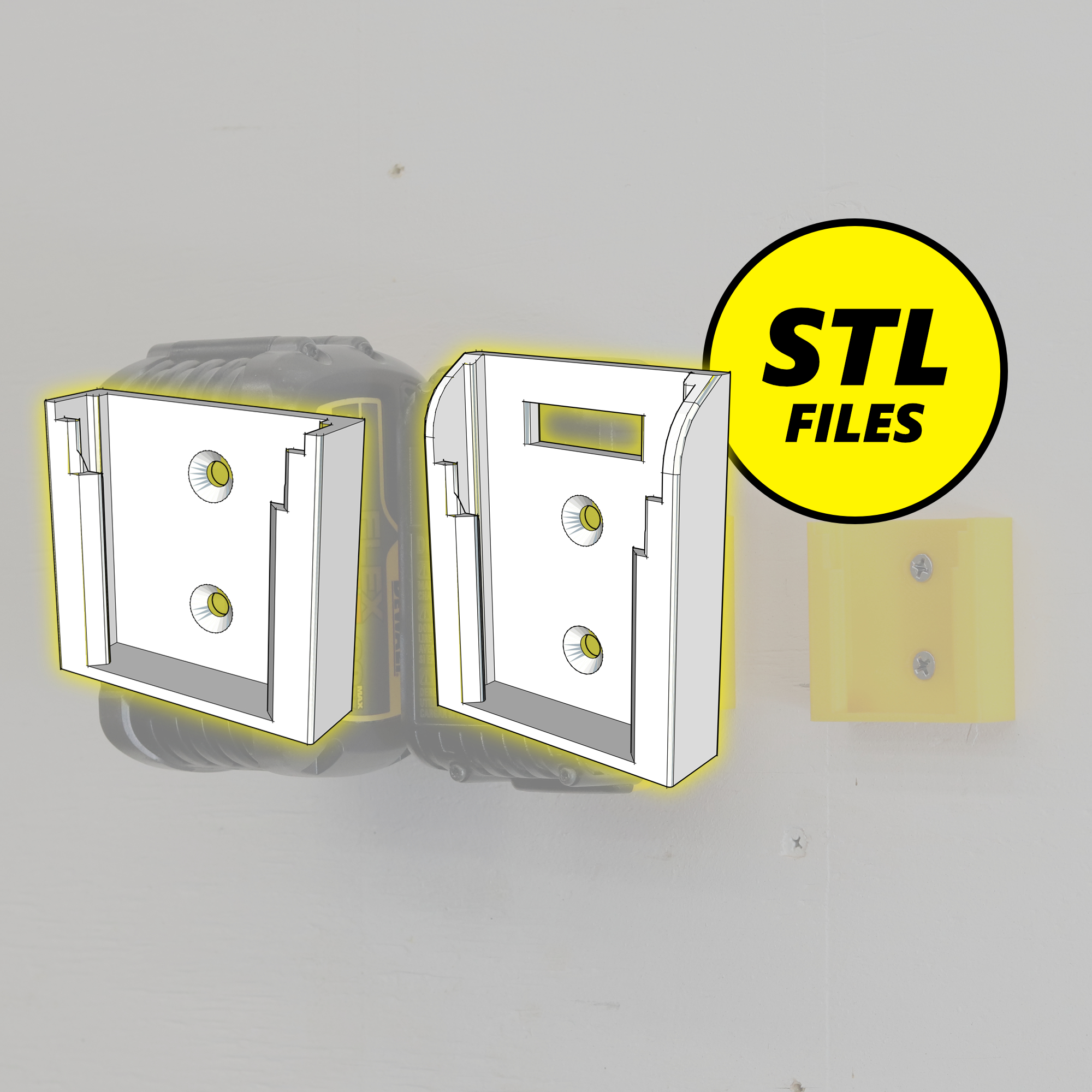 3D printed DeWalt battery holder made from the STL file