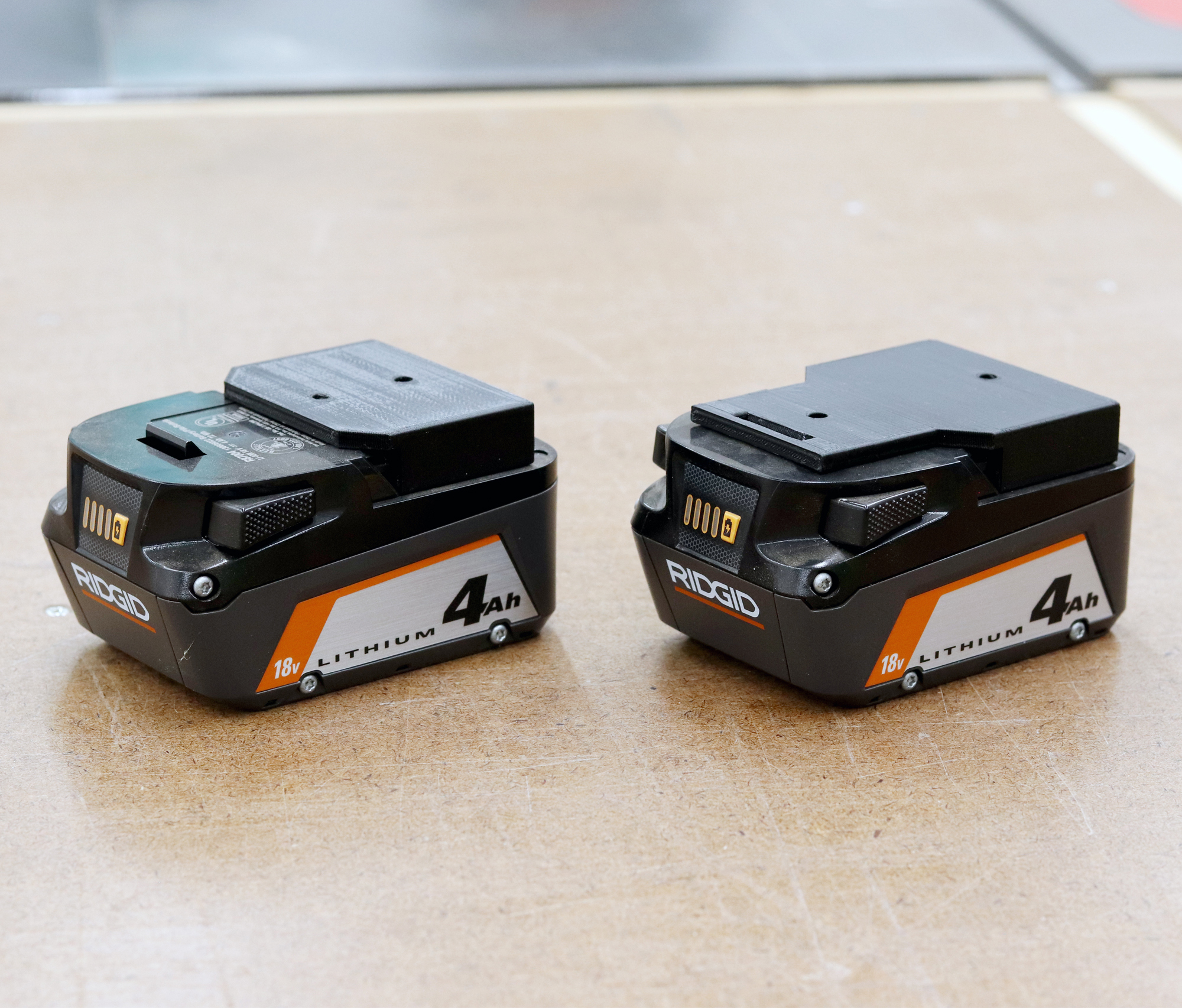 Battery size compatibility chart for Ridgid 18V battery holders
