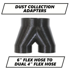 6" Flex Hose to Dual 4" Flex Hose Dust Collection Adapter