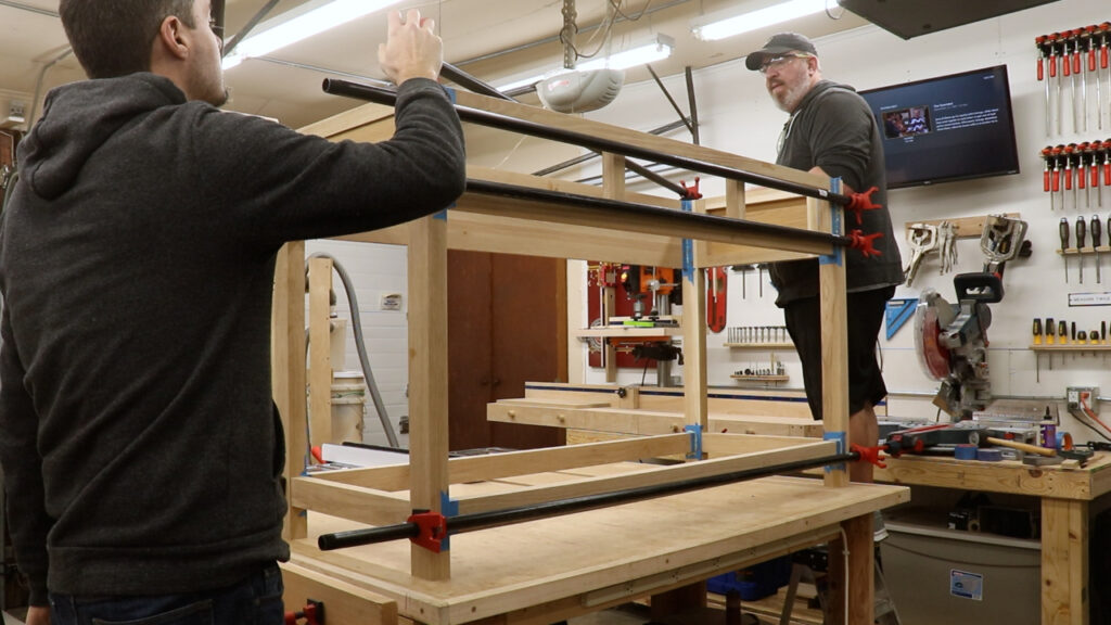 Gluing up the case assembly - Build a Potting Bench