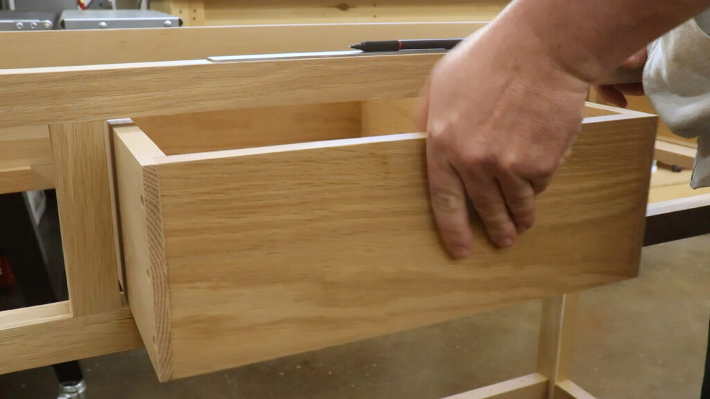 Drawer boxes fit and slide perfectly - Build a Potting Bench