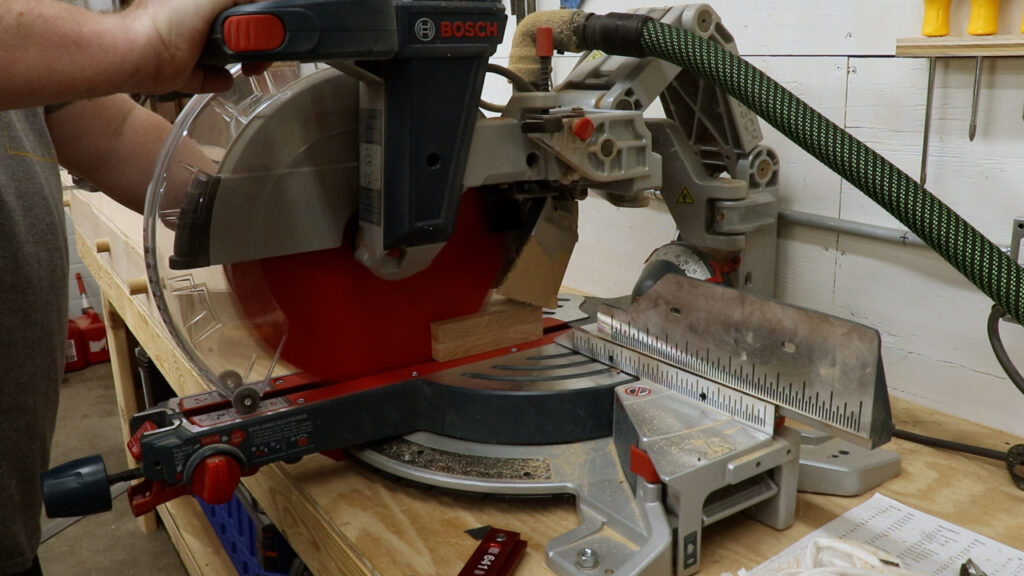 Cutting back and side parts at the miter saw