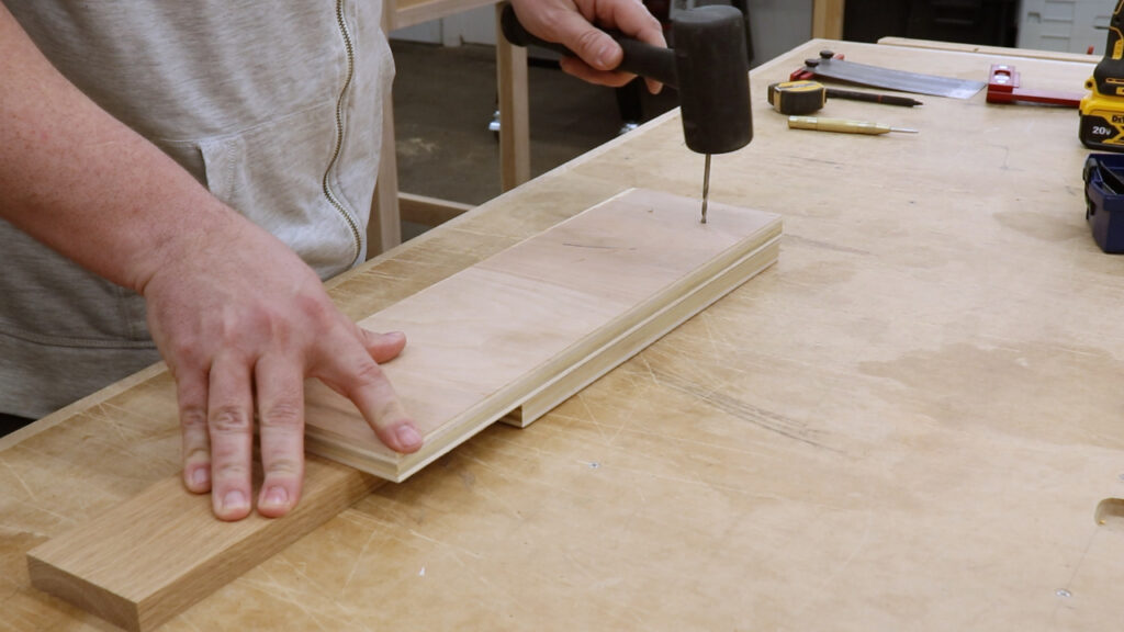 Using a jig to locate all of the holes in the slats