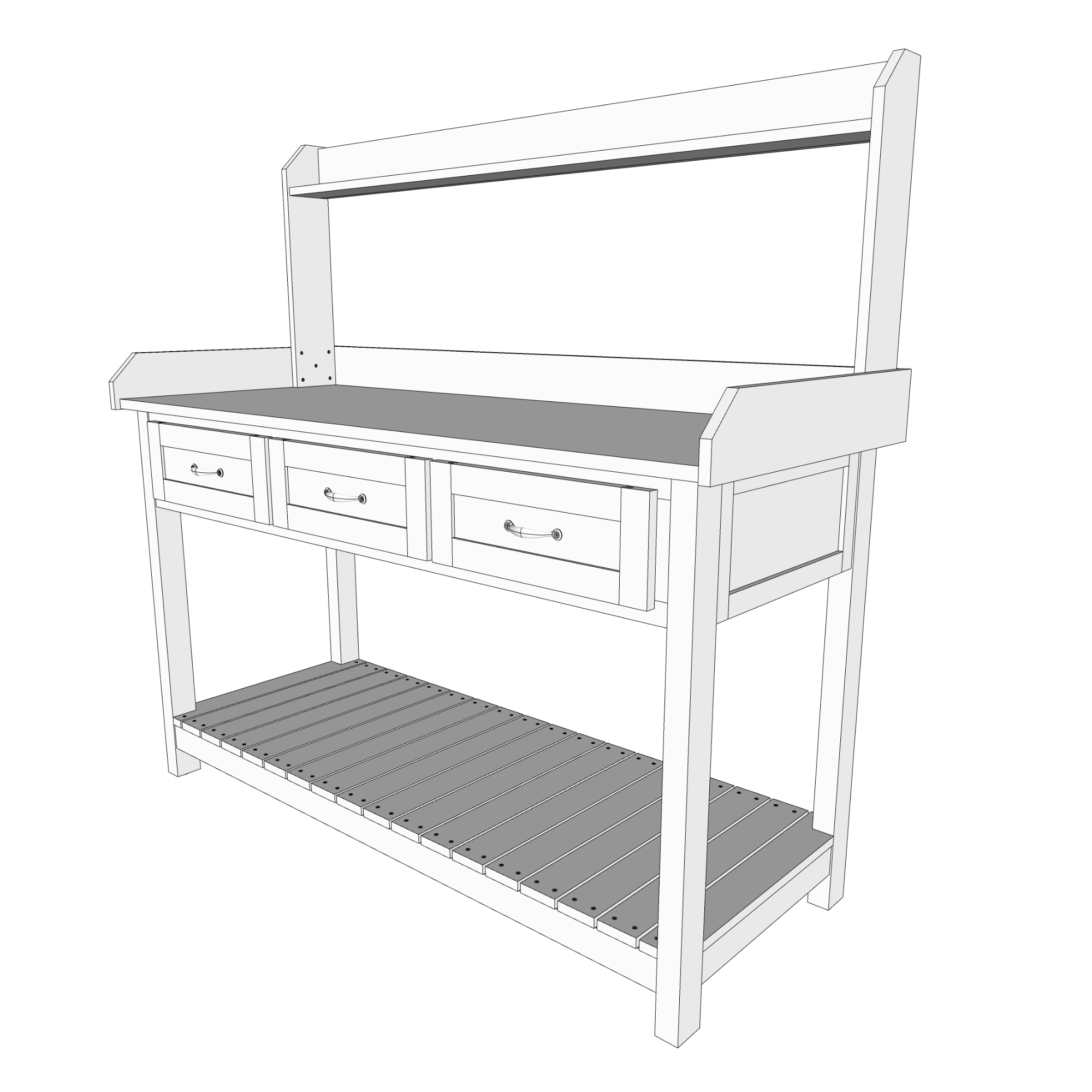 DIY potting bench plans - garden workstation